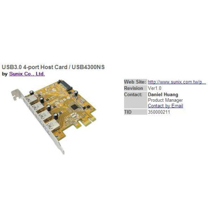 Sunix USB4300 4xUSB3.0 PCI E
