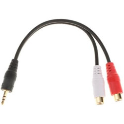 3.5mm(M)  RCA(L R) Female 20cm