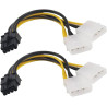 2x4pin molex to 6pin for PCI E